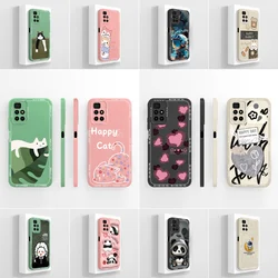 For Xiaomi Redmi 10 10 Prime Fundas Happy Cat Coque Protective Liquid Soft Silicone Cover For Redmi10 Prime Cases Housing Shell