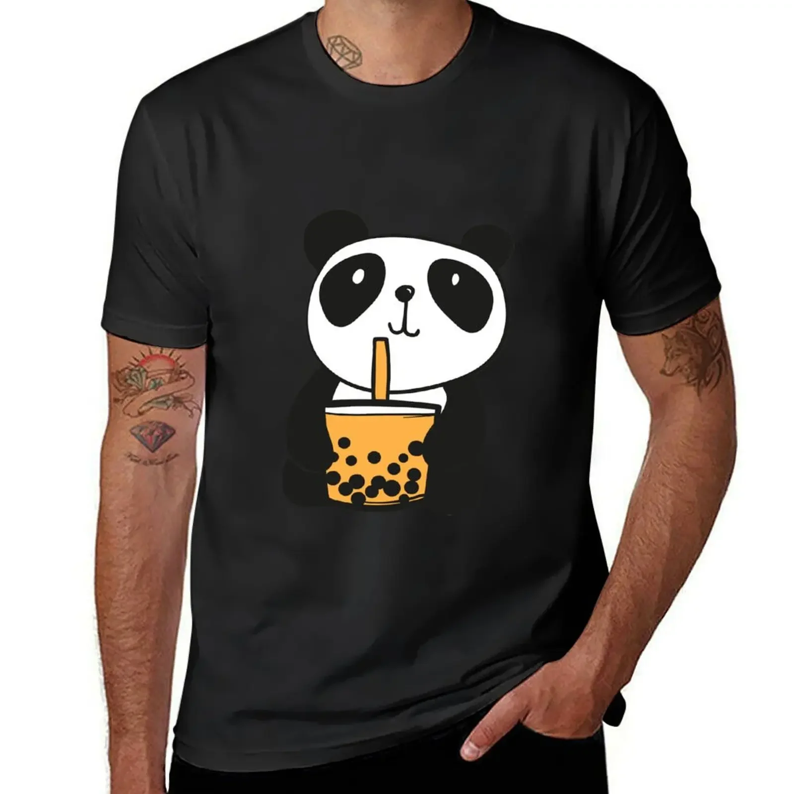 Bubble Tea Boba Panda Bambu Brand Foodie Drink T-Shirt cute clothes plus sizes quick drying mens graphic t-shirts anime