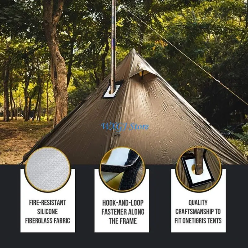37JE Hot Tent Stove Flame Retardant Stove Chimney Pipe Protect Ring