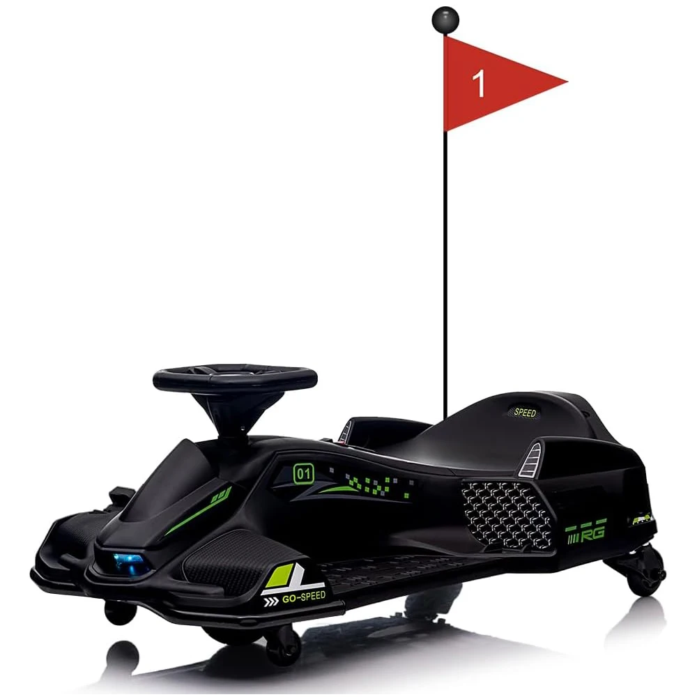 كارت ركوب 12 فولت مع محرك هادئ بدون فرش 45 وات 5 ميل في الساعة، لعبة ركوب الخيل الكهربائية الانجراف كارت الذهاب تعمل بالبطارية في الهواء الطلق للمراهقين