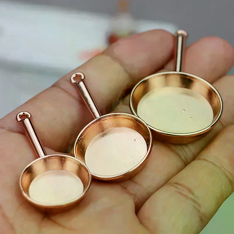 1Set 1:12 Dollhouse Miniature Frying Pan Casserole Metal Cookware Kitchen Model Decor Toy Doll House Accessories
