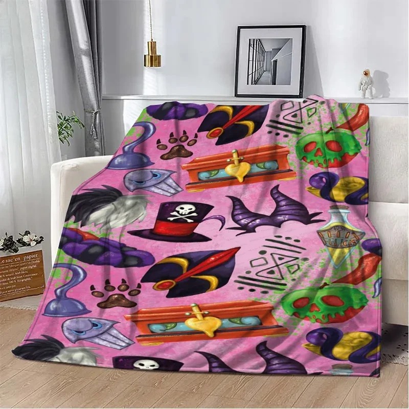 Disney Classic Villains Cartoon Flannel Blanket Children Air Conditioning Blanket Lunch living Rooms Travel Picnic Blanket Gifts