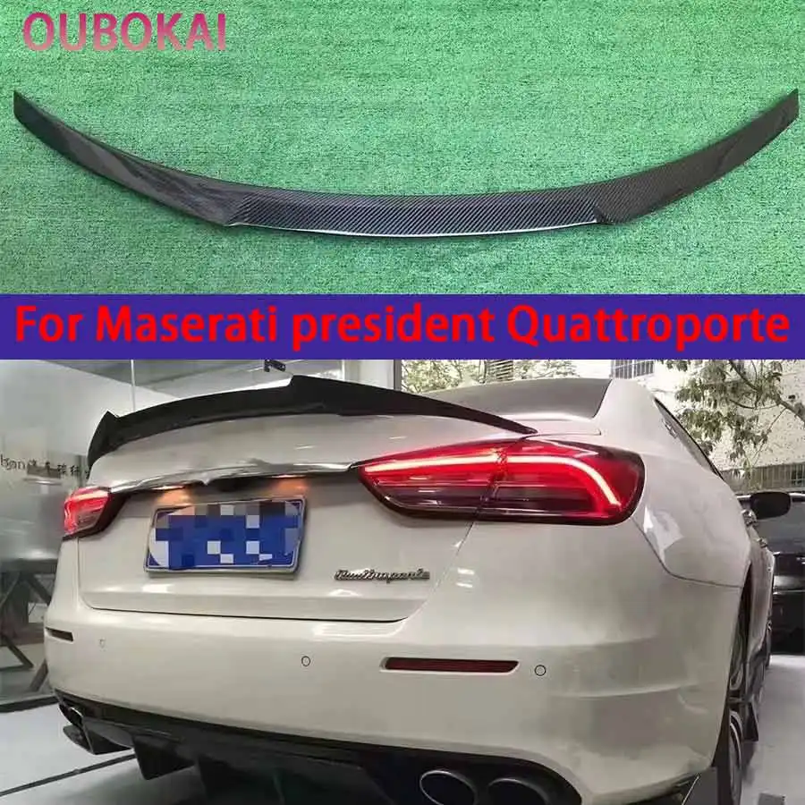 For Maserati president Quattroporte Carbon Fiber Spoiler Tail fins Carbon Rear Guide Wing Rear Wing Car Diverter body kit