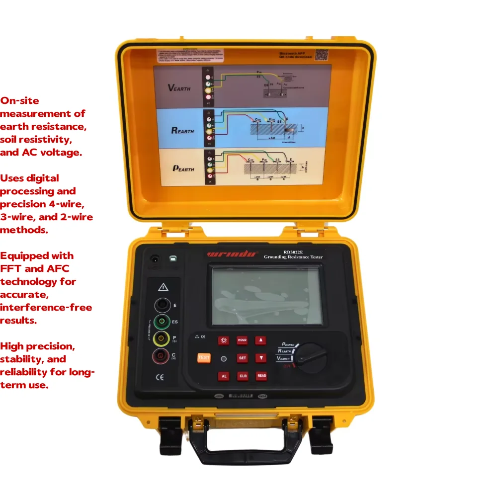 Earth Soil Resistivity Meter Ground Resistance Tester of LCD Display Soil Grounding Resistivity Tester