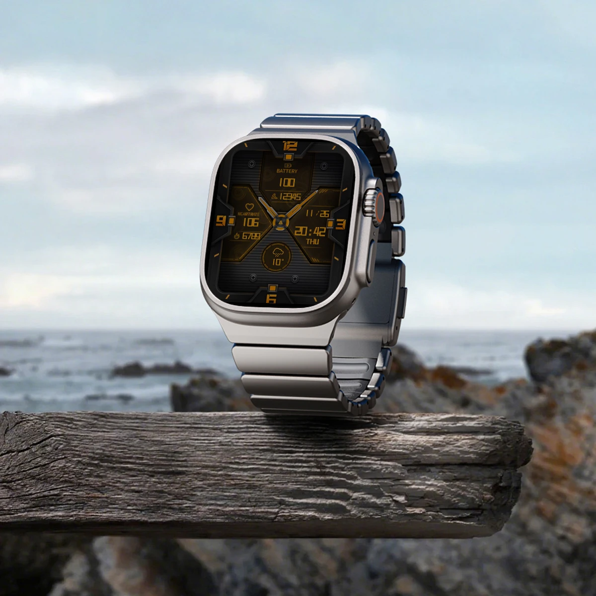 Herren Edelstahlarmband für Apple Watch Ultra 4 3 2 Armband 49mm 46mm 45mm 44mm Metallarmband für Iwatch 12 11 10 9 8 7 5 6 SE – Detail 2