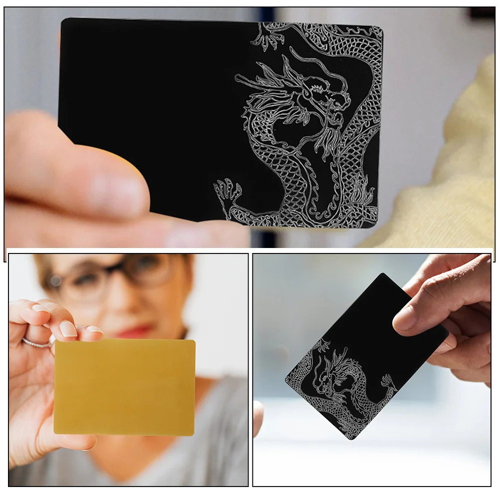 บัตรธุรกิจอะลูมิเนียมเปล่า 10 ชิ้น หนา สำหรับสลักอเนกประสงค์ ป้ายชื่อ ป้ายติดโต๊ะ บัตรขนาดเล็ก บัตรธุรกิจอะลูมิเนียม