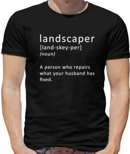 Definition A Person Who Repairs Landscaper Mens T-Shirt - Gardener - Funny