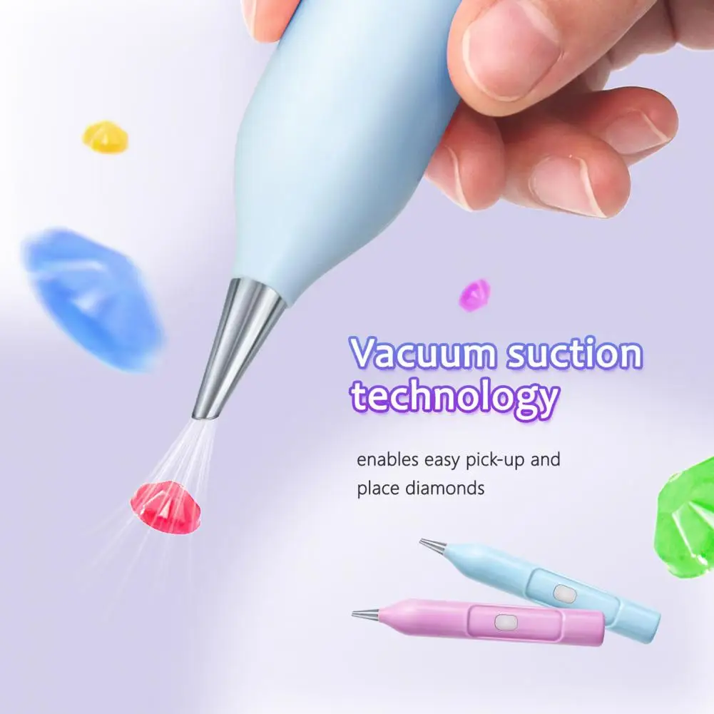 Battery Powered Diamond Art Tool Wireless Electric Diamond Art Pen Portable Vacuum Crafting Tool Wax-free Diy for Precision