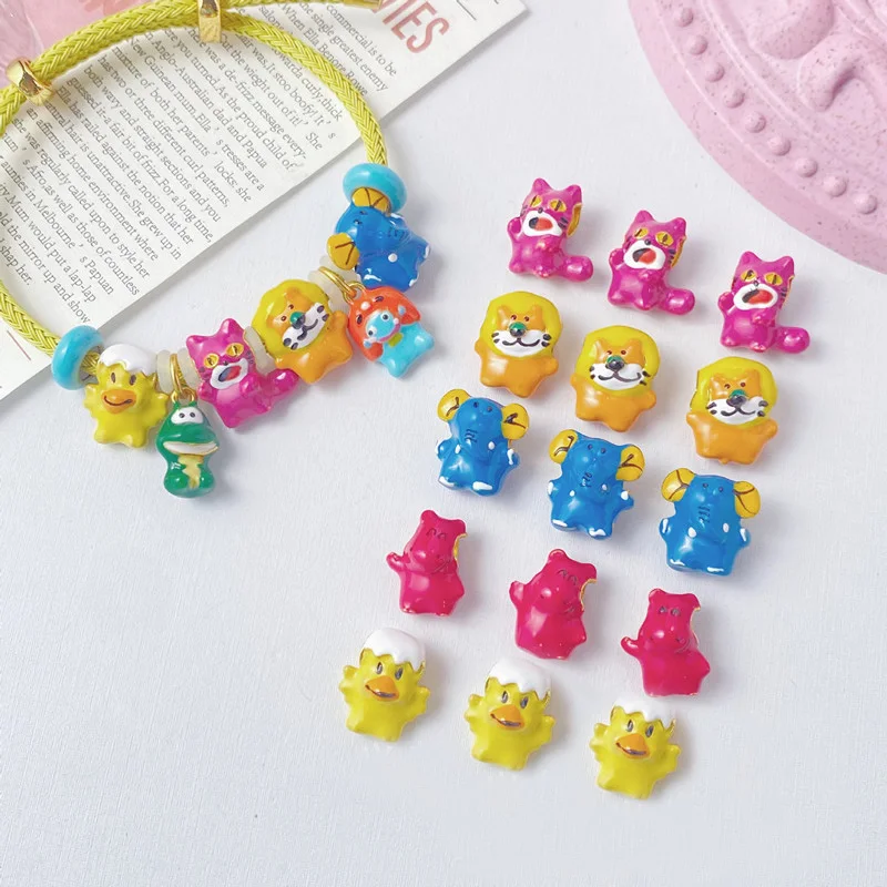 

New Miniso Fashion Cartoon Lion Charm Beads Suitable for Original Women's Bracelets Jewelry Accessories Gifts