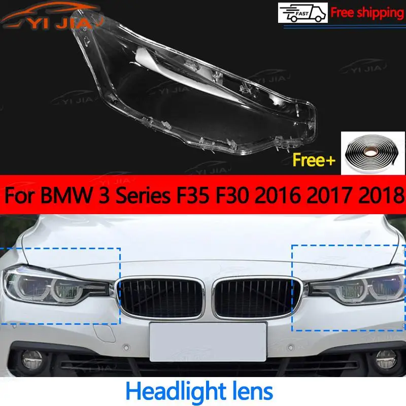 

Headlight Headlamp Lens Cover For BMW 3 Series F35 F30 2016-2018 Transparent Lampshade Head Lamp Shell headlight cover cap