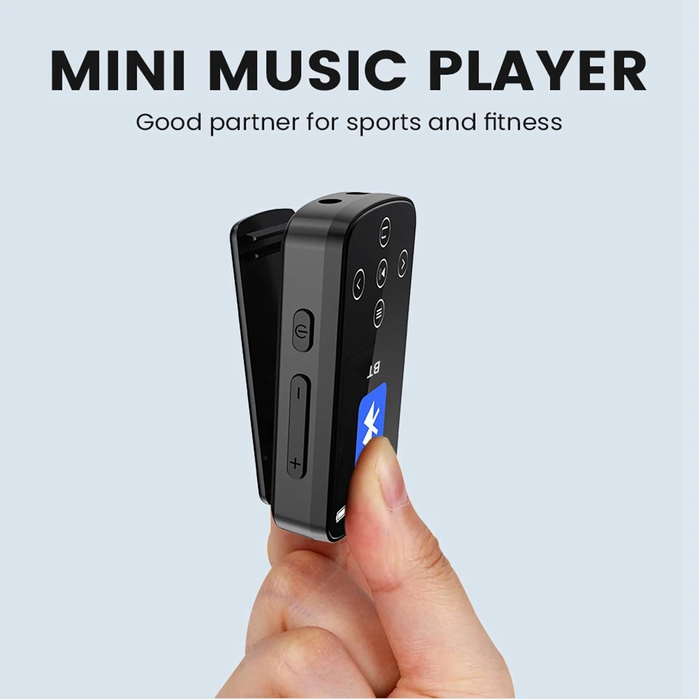 Sports Bluetooth MP3 Player with Clip 1.5 Inch Full Touch Screen Mini Video Player FM Radio Recorder E-Book TF Card