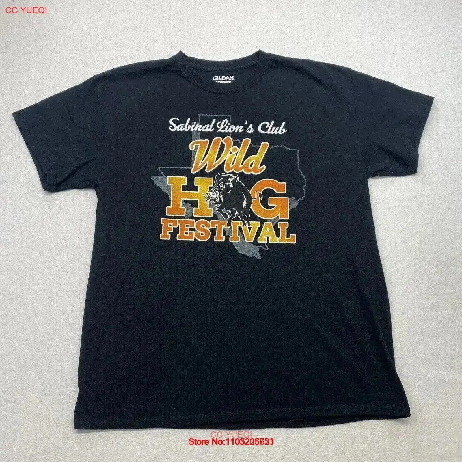 Wild Hog Festival T Shirt Adult Large Black Tagless vintage Washed Slightly Casual Top For Everyday Wear vintage Washed