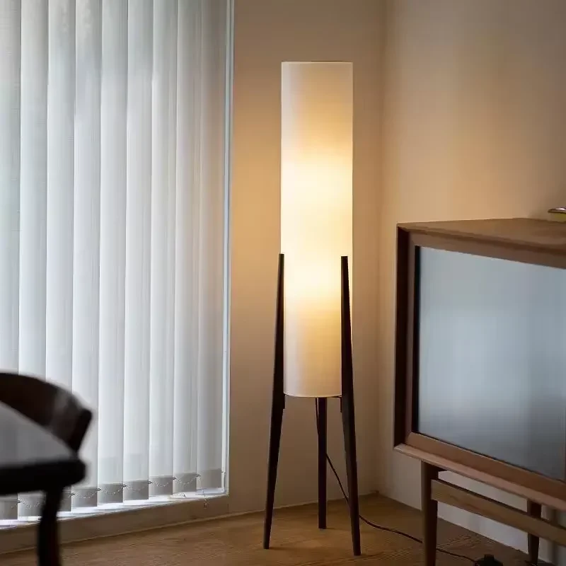 Lampa podłogowa z orzecha włoskiego w stylu japońskim Fairbanks lampa podłogowa do salonu sypialnia Cofe Sofa nocna projektanci lampa z drewna w stylu vintage