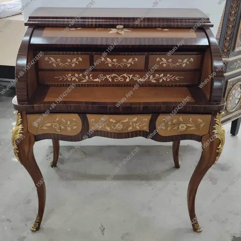 Xx Solid Wood Dresser European Wood Color Hand-painted Poplar Nodule Wood Bark Dressing Table