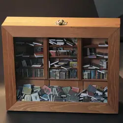 Miniaturowy regał przeciwlękowy malutki Ornament biblioteczny drewniany regał na książki gablota regał na stres dekoracja na biurko