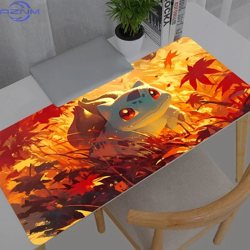 Anime Pikachu Countryside Scenery Print Mouse Pad Rubber Non-Slip Waterproof Gaming Mouse Pad for Laptop Desktop Home Office