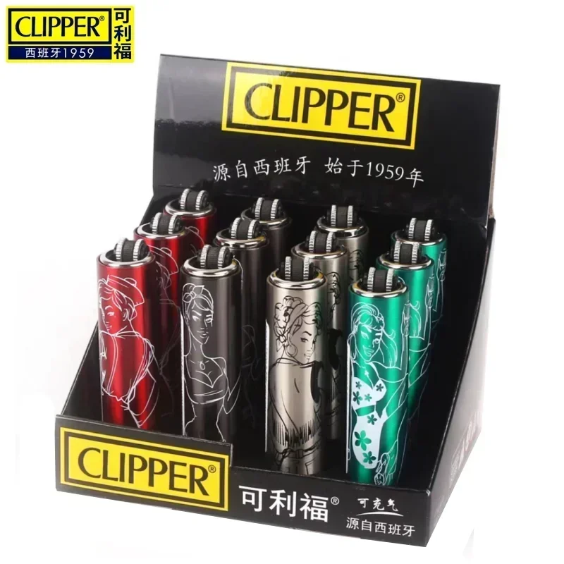 Clipper Lighter Metal Sand Wheel Igniter Butane Torch Lighter Smoking Accessories 12 Whole Gas Lighter Men\'S Gadget Gift