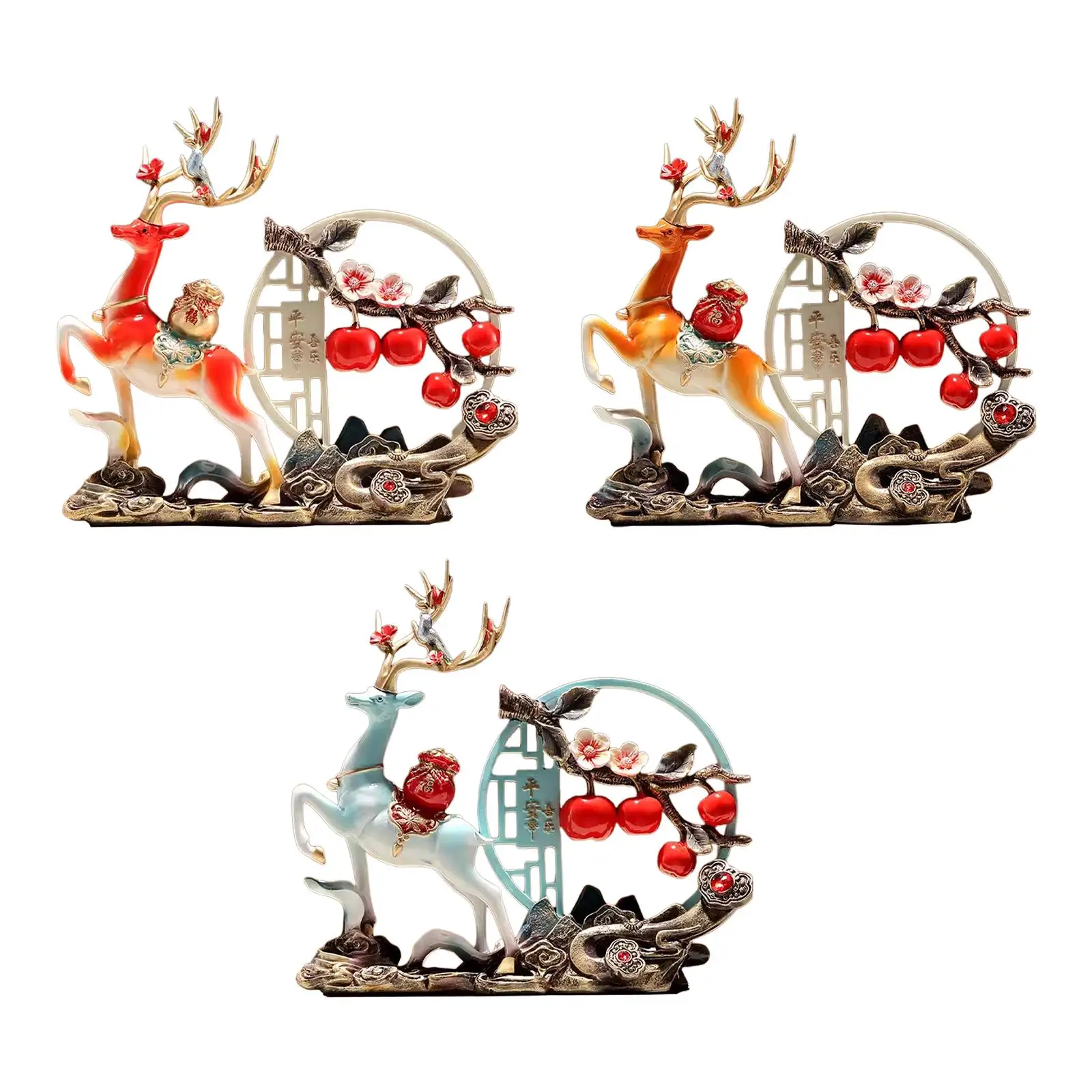 

Reindeer Statue Craft Delicate Ideal Gift Collectible Wear Resistant Animal Sculpture for Birthday Desktop Bedroom Party Cabinet