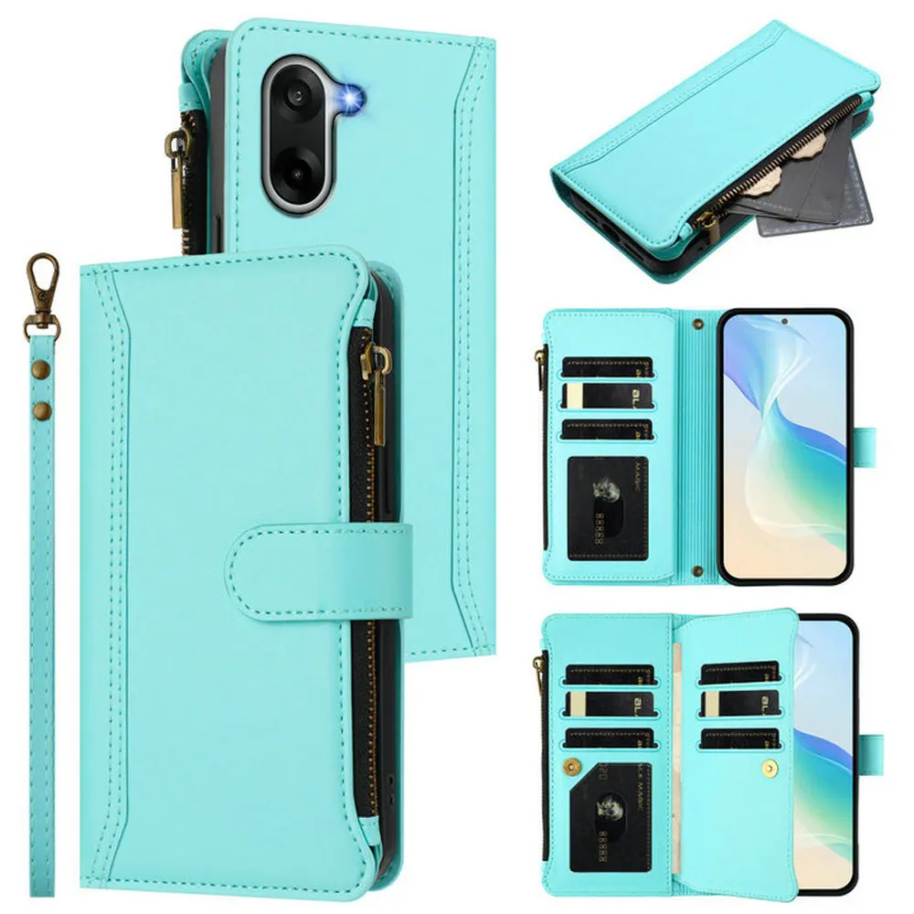 

1+Nord CE 5 5G 2025 Zipper Wallet Case For OnePlus Nord CE 5 Crossbody 9-Card Zipper Leather Flip Cover One Plus Nord CE5 Funda