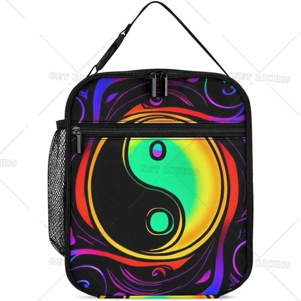 

Chinese Taiji Culture Yingyang Insulated Lunch Bag for Women Men Kids Reusable Lunch Boxes for Picnic Work Travel School