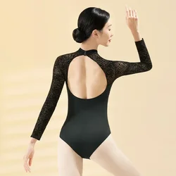 Women Adult Ballet Leotards Lace Hollow Out Gymnastics Aerialist Yoga Practice Bodysuits Dance Leotard Swimwear