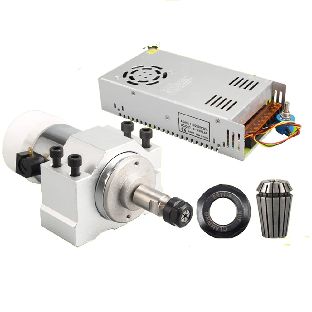 300W Air Cooling Spindle Motor Power Governor+Mount Bracket 3000R/Min DC12V 6A ER11 For CNC DIY Carving PCB Milling Machine