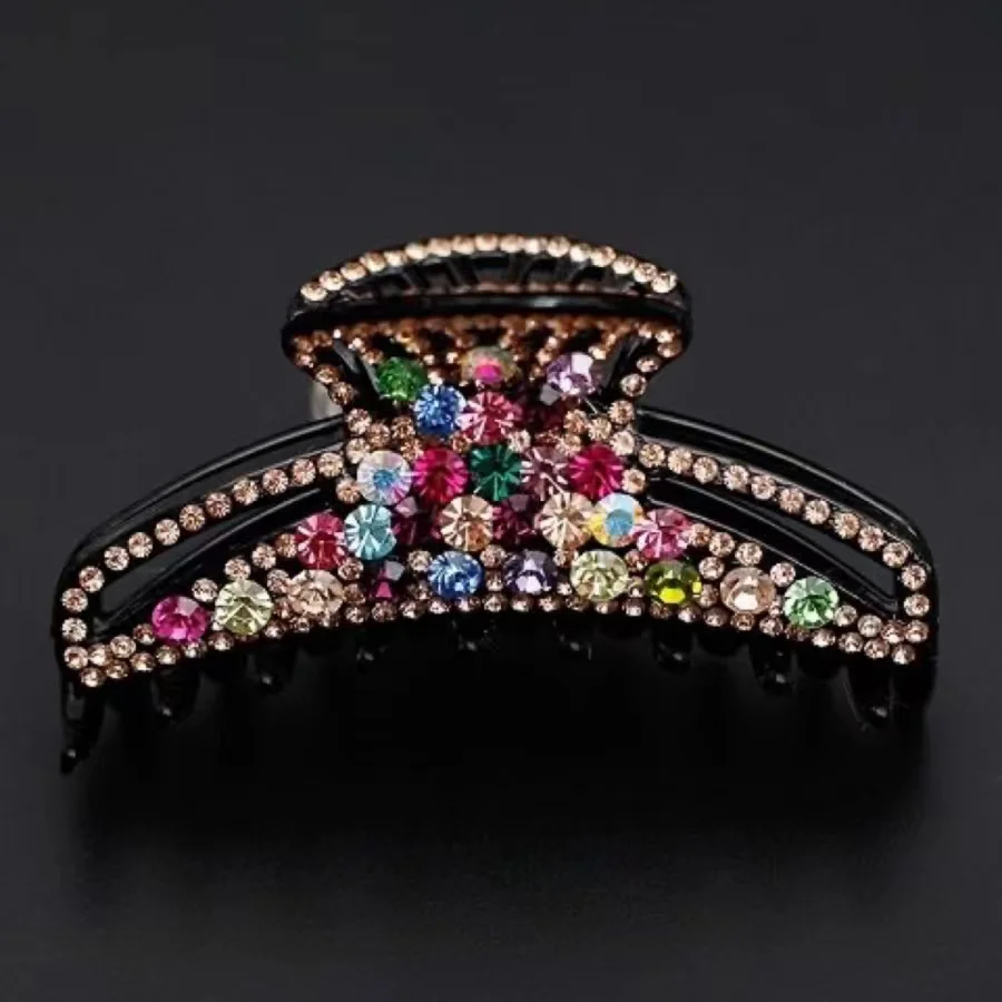 Korean hair accessories large rhinestone claw clip