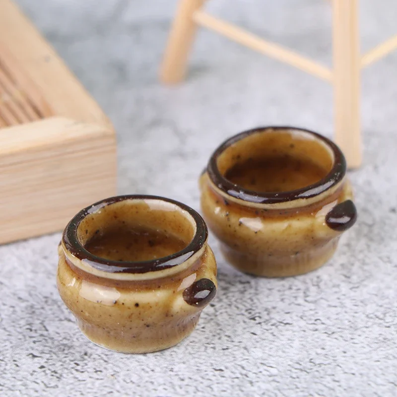 1:12 Dollhouse Ceramics Pot Bowl Tableware Vegetable Bowl Soup Bowl Kitchen Toy
