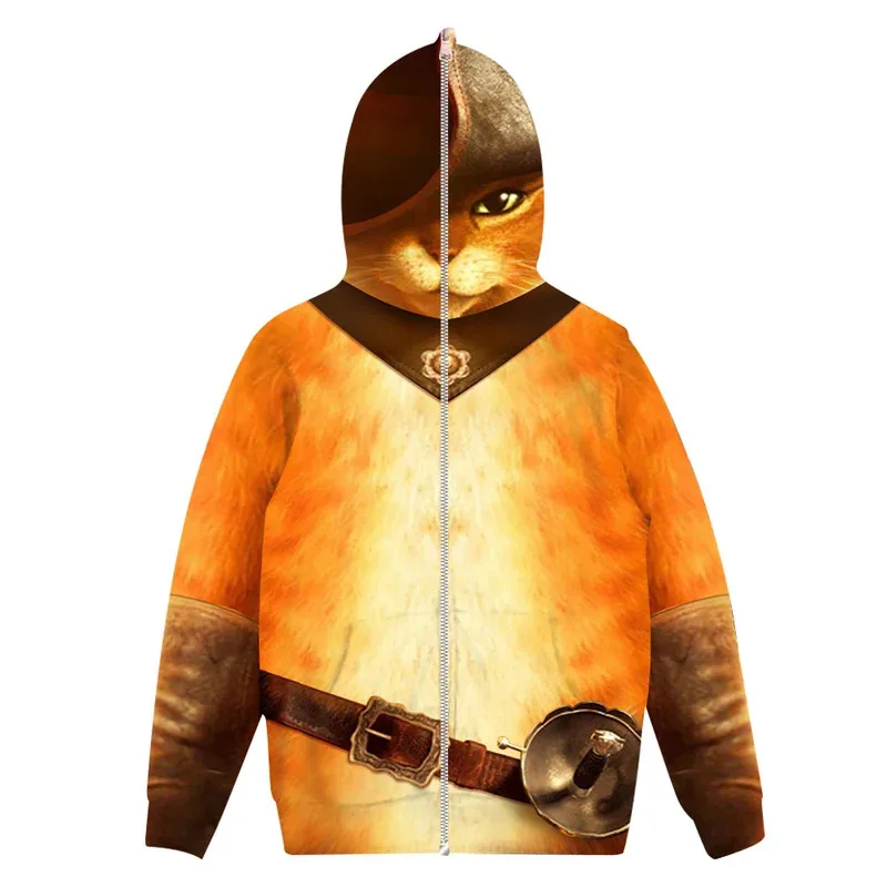 hhh 2025 أطفال سنور في الأحذية تأثيري هوديي القط زي للأطفال البلوز بلوزة كاجوال ملابس هالوين كرنفال