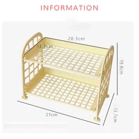 Desktop Stationery Rack Storage Holder Multi-Functional Plastic Shelf Makeup Organizer Office Dormitory Desk Organizer Shelf 6