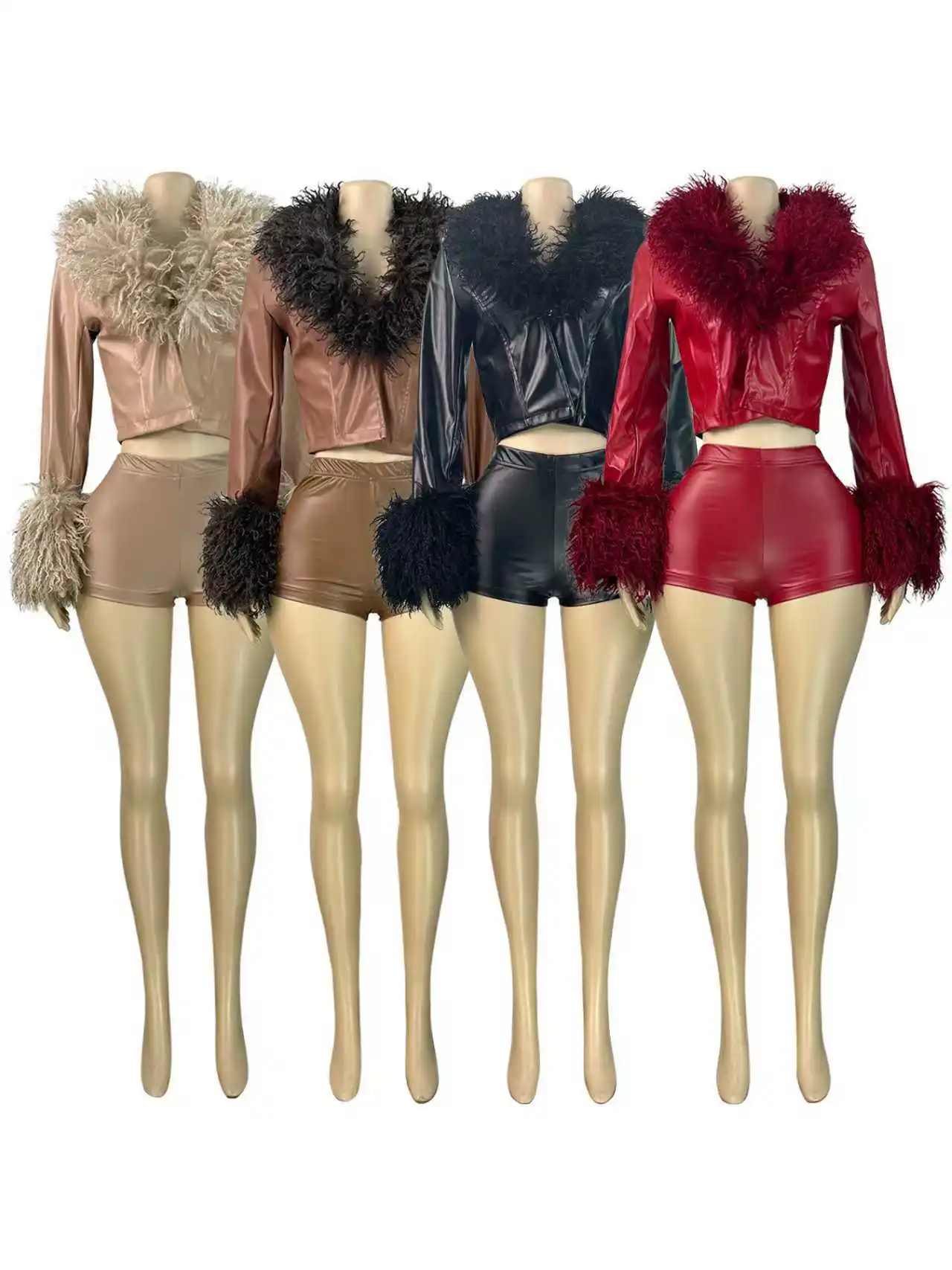 بسط بولي Leather الجلود ضيق العجل طول السراويل موضة مرونة عالية الخصر الغنيمة رفع نحيل طماق النساء الصلبة بناطيل كاجوال #6