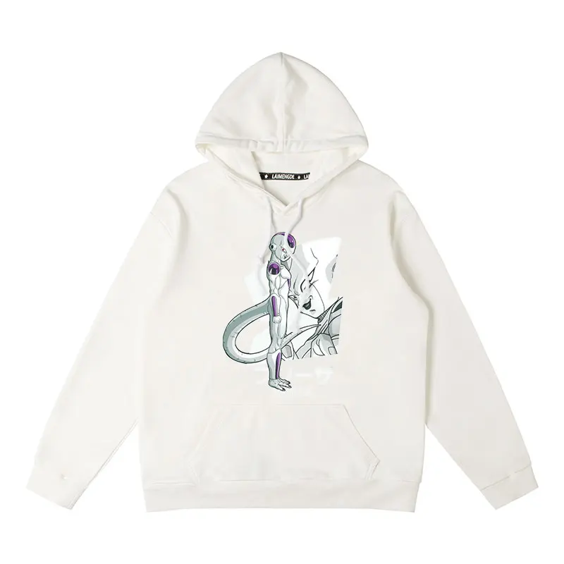 Moletom com capuz estampado bandai macio para homens e mulheres unissex mistura de algodão pulôver streetwear moda confortável top com capuz