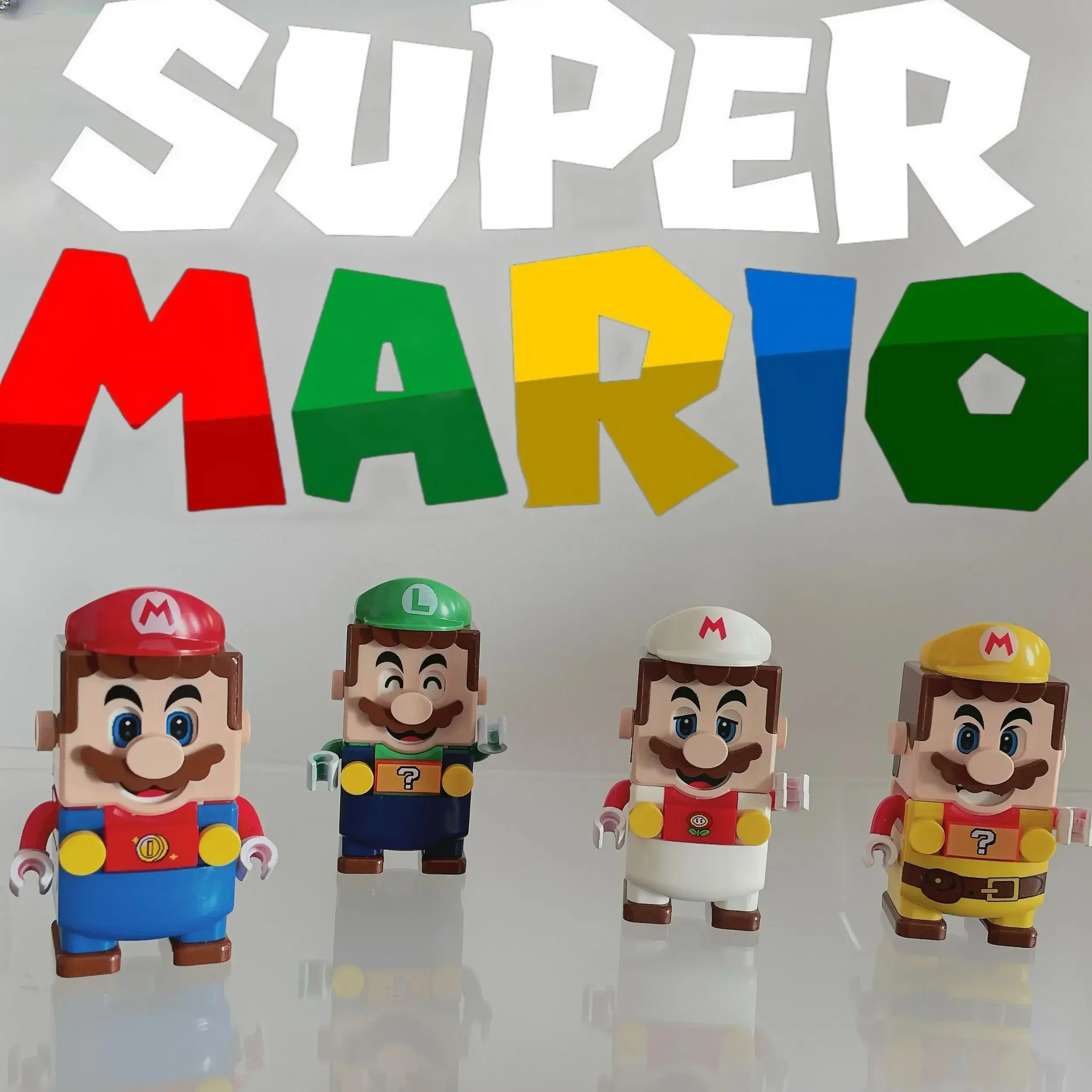 Super Mario Bros Figure Anime Luigi Action Bricks Assembled Toys Doll Xmas Gifts Cartoon Doll Birthday Gift for Children Kids