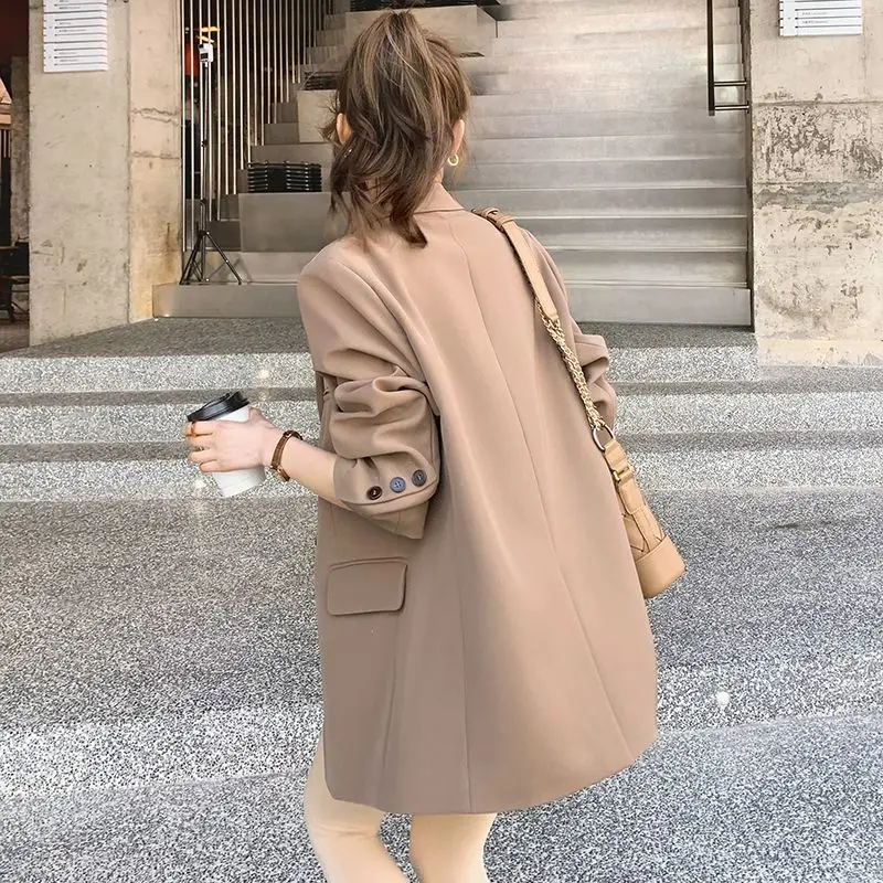 

Long Coat Woman Women'S Blazer Three-Quarters Dinner Dignified Multi-Belt Windproof Plunge Women Dames Females Detachable Violet