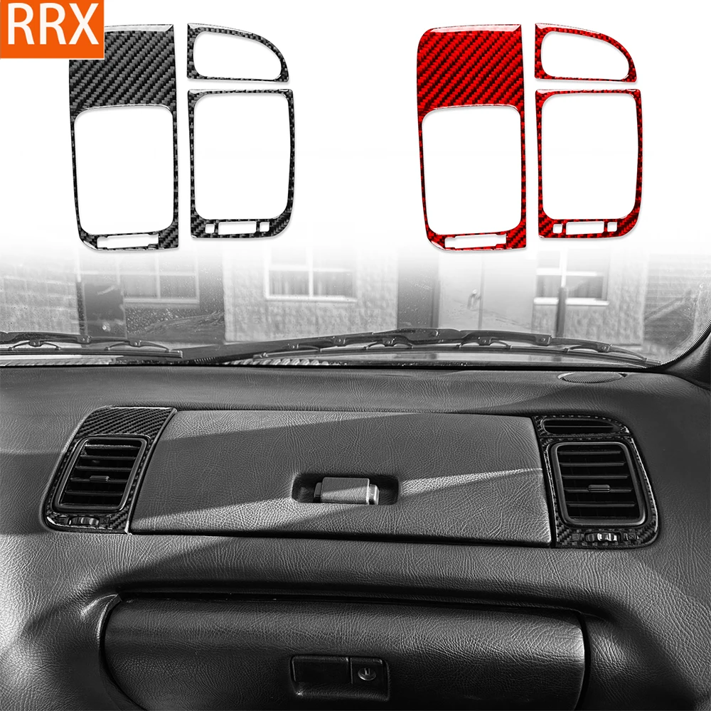 For Toyota Supra MK4 A80 Turbo 1993-1999 Real Carbon Fiber Stickers Central air outlet panel Car Accessories Interior decorative