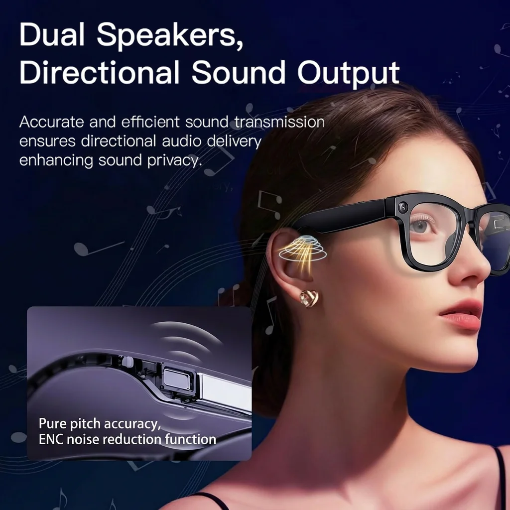 New Smart AI Glasses 1080P HD Video Record Camera ChatGPT Bluetooth Call 32GB ROM Language Translation Music Sunglasses