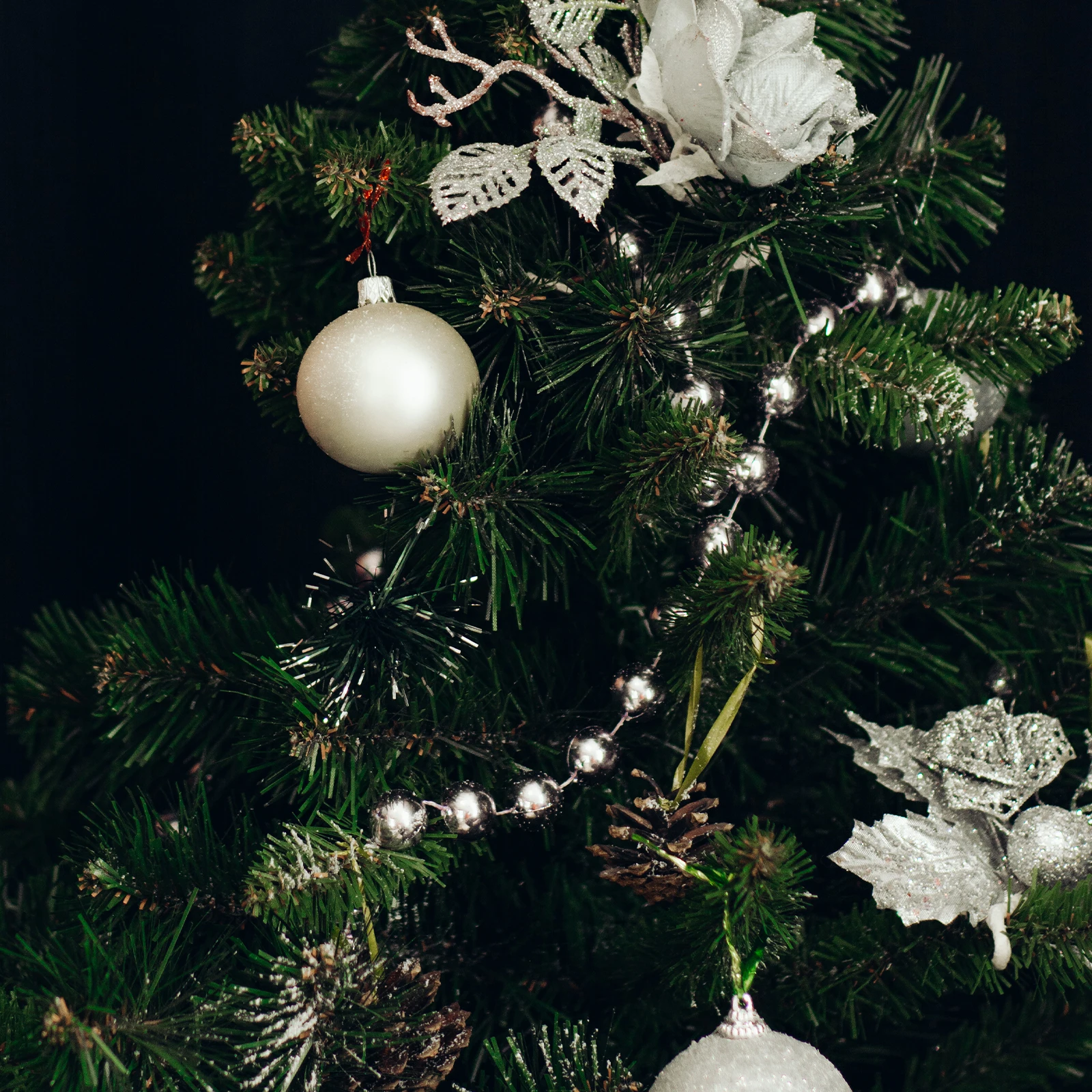 

Christmas Tree Electroplated Plastic Beads Garland Chain Xmas Decoration Holiday Favors Plastic Beads Chain for Christmas