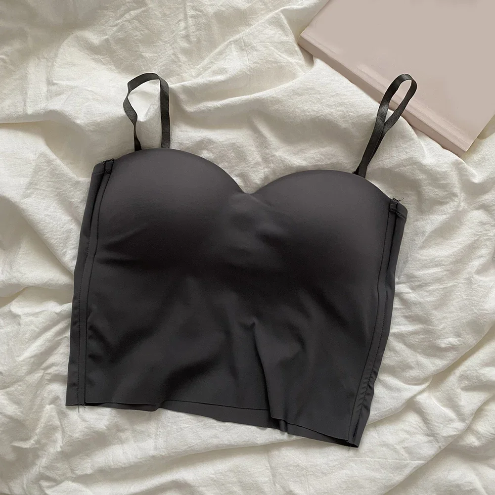 Beach Vacation Backless Camisole Solid Color Vest 4 Spandex Material 96 Nylon Material Leisure Style One Size Fits All