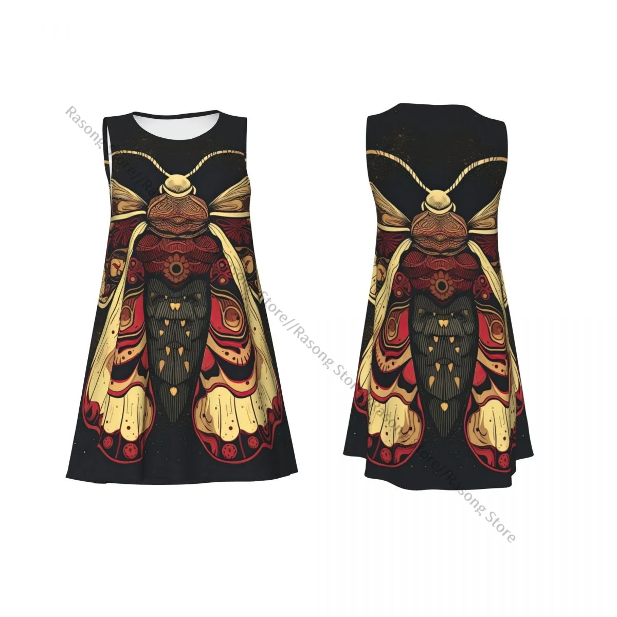 ชุดสตรี Moth Wings ฤดูร้อน Casual T เสื้อชายหาดชุดถัง