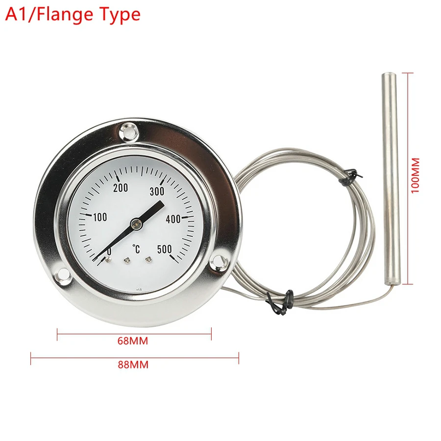 304 Stainless Steel Pizza Oven Electric Oven Bread Kiln Pointer Temperature Display 0-600 Degrees Pizza Stove Temperature Gauge