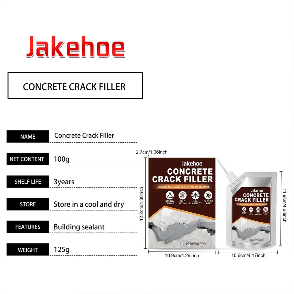 Concrete Crack Filler Self Leveling Sealant Driveway Repair Adhesive Masonry Gap Filler Waterproof Concrete Sealer Quick Dry100g