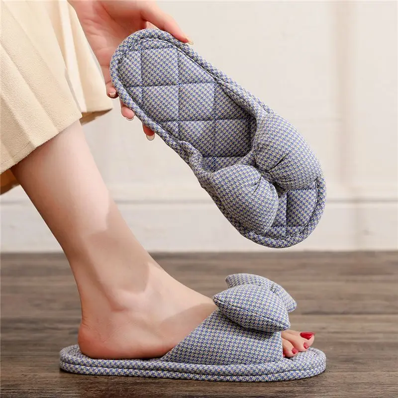 Korean Version of Pure Cotton Anti Slip Particle Slippers, Indoor Soft Sole, Silent, Male and Female Couples, Four Seasons