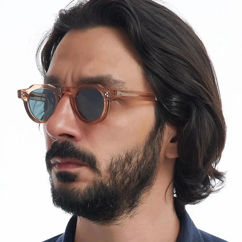 Acetato Polygon Oval Óculos de sol para homens e mulheres, Óculos de qualidade, Estilo artesanal japonês, Designer Driving Travel Glasses