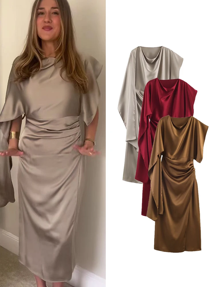TFMLN TFMLN Women Classy Long Dresses Fashion Asymmetric Midi Length Comfortable Chic Solid Tierred Evening Partywear 2026 Female - Aliexpress Deal