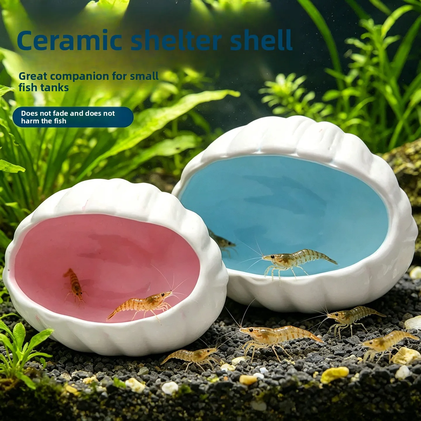 Ceramic Aquarium Cave Hideout for Fish Shrimp Breeding with Multiple Entrances Cute Realistic Tank Decor Accessory