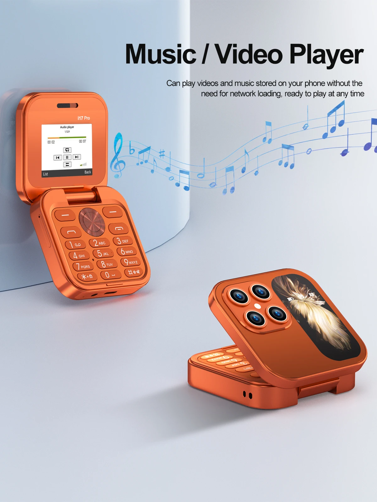 SERVO Mini Pocket Foldable Mobile Phone 1.77" Screen Magic Voice FM Radio Speed Dial Dual SIM Bluetooth Feature Cellphone Torch