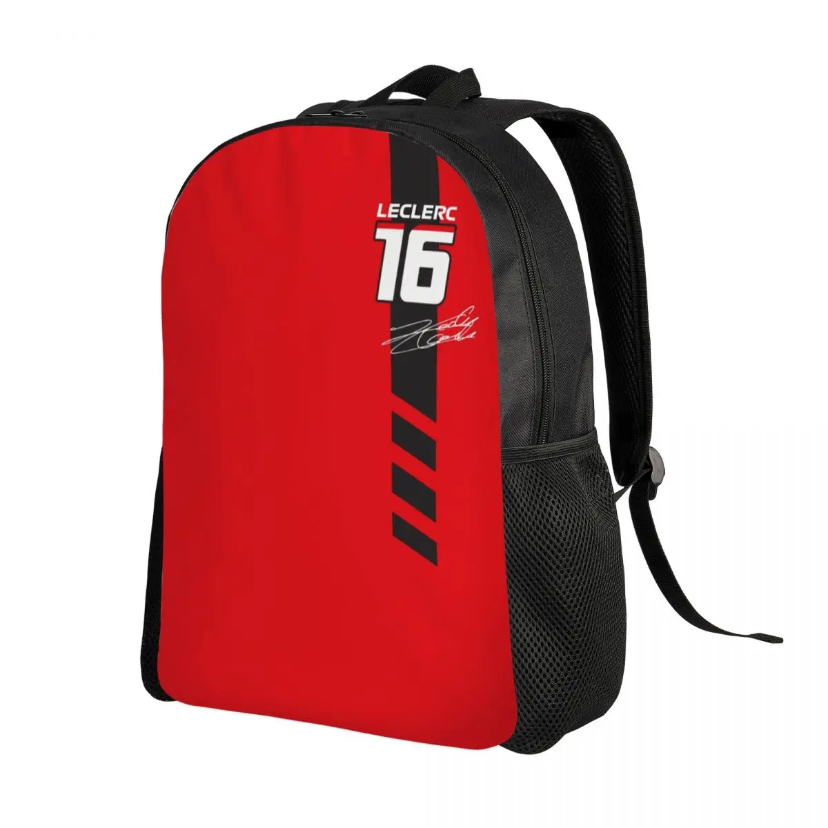 Custom LEC16 Racing Driver Signature Backpack for Women Men College School Student Bookbag Fits 15 Inch Laptop Motorsports Bags