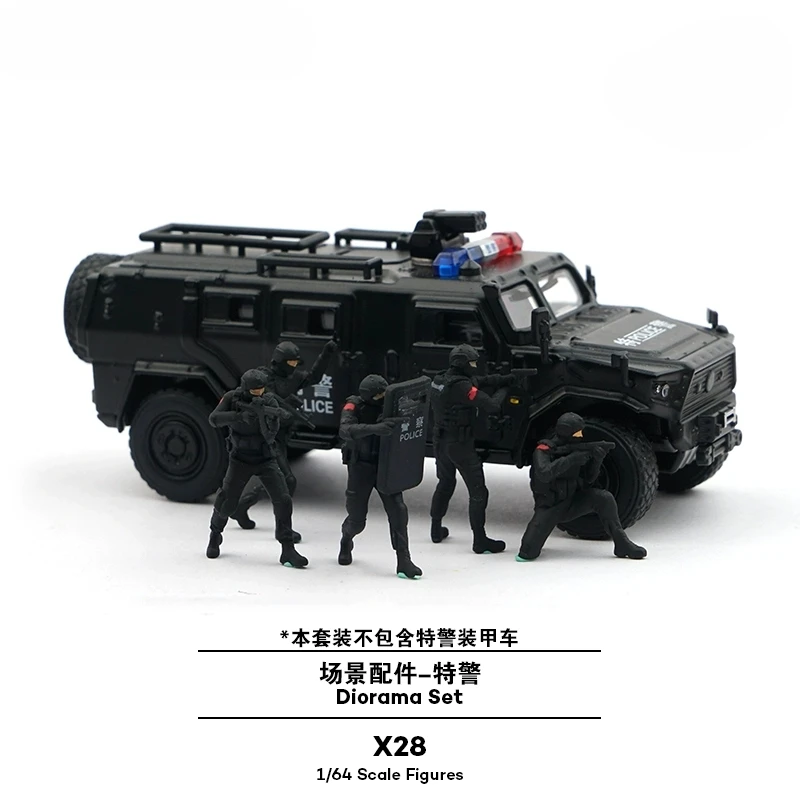 New 1/64 Scale Police Special Forces Resin Material Hand Painted Miniature Doll DIY Scene Matching Gift Toy Handmade Model