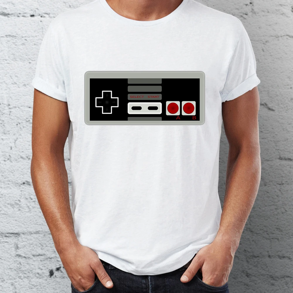 Arrival Summer Men's T-shirt NES Controller Retro Gaming Childhood Memory Artsy Tshirt Funny Cool Tees Tops vintage Summer