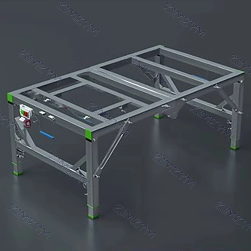 Imagem -03 - Multifuncional Woodworking Worktable Folding Lifting Workbench Aço Inoxidável Pequena Serra Quadro Tabela 80x120cm